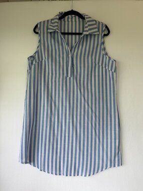 Striped Sleeveless Cover‑Up – NWOT (One Size/Flowy Fit)